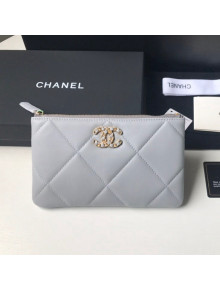 Chanel 19 Lambskin Small Pouch AP1059 Gray 2021