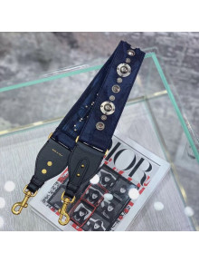 Dior Blue Camouflage Fully Embroidered Canvas Shoudler Strap 2019