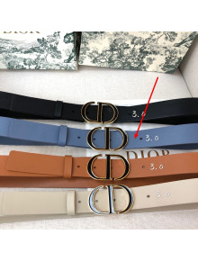 Dior Calfskin Belt 3cm with Bi-color CD Buckle Blue 2021