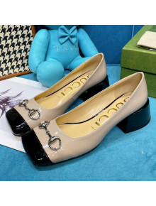 Gucci Patent Leather Pumps 2.5cm with Horsebit Beige 2021