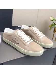 Saint Laurent Suede Sneakers Beige 2021 02