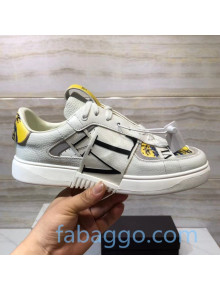 Valentino VL7N Sneaker with Banded Calfskin and Print Grey/Yellow 2020 (For Women and Men) 