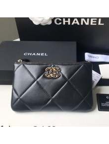 Chanel 19 Lambskin Small Pouch AP1059 Black 2021