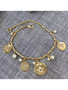 Dior Clover Star Pendant Bracelet Gold 2019