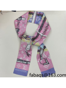 Louis Vuitton Perfect Match Silk Bandeau Scarf 7x120cm Pink 2021