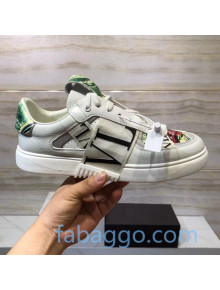 Valentino VL7N Sneaker with Banded Calfskin and Print Grey/Green 2020 (For Women and Men) 