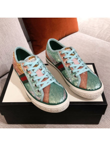 Gucci Tennis 1977 Sequins Low-Top Sneakers Green 2021