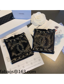 Chanel Lambskin Chain CC Short Gloves Black 2021 102909