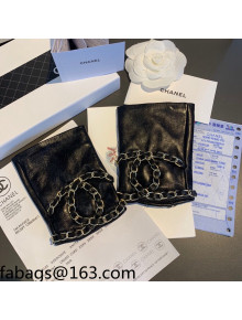 Chanel Lambskin Chain CC Short Gloves Black 2021 102910