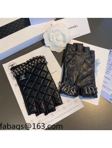 Chanel Lambskin Gloves Black 2021 102912