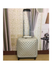 Chanel Quilting Trolley Luggage Bag 16 Inch Silver 2018