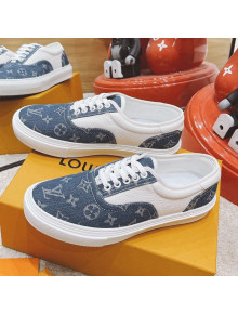 Louis Vuitton Men's Trocadero Richelieu Denim Canvas Sneakers Blue 2021 02