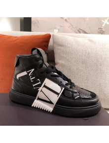 Valentino VL7N Calfskin High-Top Sneaker with Print Bands Black/White 06 2021