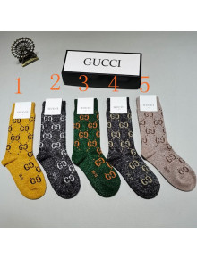 Gucci GG Cotton Sequins Socks 5 Colors 2021