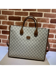 Gucci Canvas Medium Tote Bag with Interlocking G 674148 Beige/Brown 2022