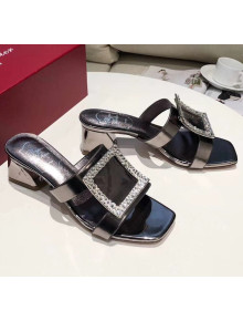 Roger Vivier Calfskin Bikiviv' Bikiviv' Mules Sandals With 5cm Heel Silver-Grey 2020