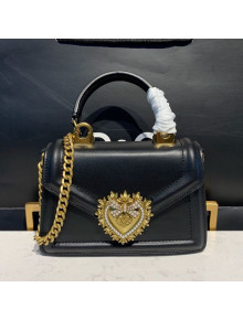 Dolce&Gabbana Small Devotion Leather Top Handle Bag Black 2019