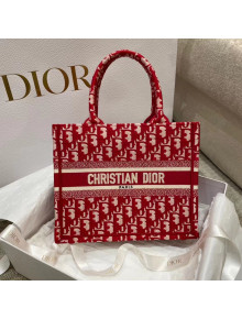 Dior Small Book Tote Bag in Burgundy Oblique Jacquard 2022 M17E