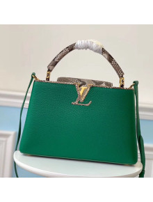 Louis Vuitton Capucines BB Python Top Handle Bag N95384 Green/Grey 2020