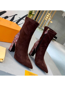 Louis Vuitton Since 1854 Back Suede Ankle Boots Brown/Burgundy 2021