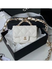 Chanel Grained Calfskin Mini Belt Bag AP2305 White 2021