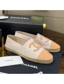 Chanel CC Lambskin Espadrilles White/Apricot 2021 02