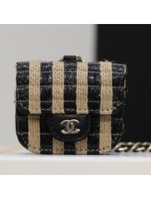 Chanel Raffia Airpods Pro Case with Chain Black/Beige 2021