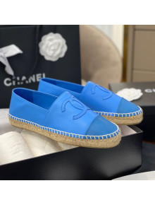 Chanel CC Lambskin Espadrilles Royal Blue 2021 07