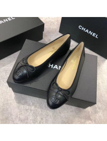 Chanel Lambskin Leather Ballerinas Black 2019