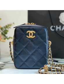 Chanel Iridescent Grained Calfskin Camera Bag AS2857 Black 2021