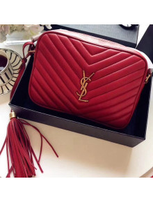 Saint Laurent Lou Camera Bag in Matelasse Leather Red 2018