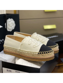 Chanel CC Canvas Platform Espadrilles White 2021 15