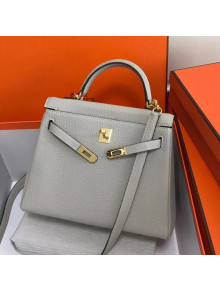 Hermes Kelly 25cm/28cm/32cm Togo Leather Bag Light Grey(Gold Hardware)