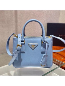 Prada Galleria Saffiano Leather Micro Bag 1BA906 Blue 2020