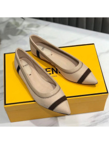 Fendi Colibri Fabric Flat Ballerinas Nude 2020