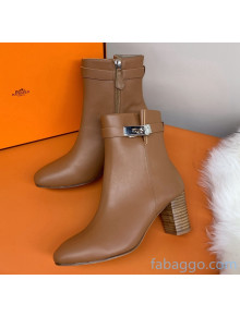 Hermes Calfskin Saint Germain Ankle Boot With 6.5cm Heel Brown 2020