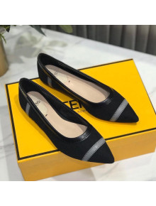 Fendi Colibri Fabric Flat Ballerinas Black 2020