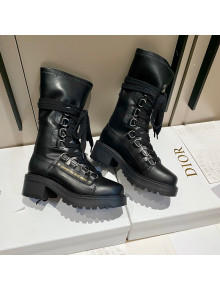 Dior D-Fight Ankle Boots in Black Lambskin 2021