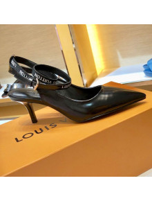 Louis Vuitton Call Back Mid-Heel Open-back Pump 1A4WXM Black 2019