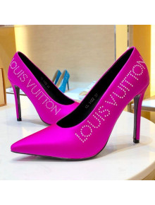 Louis Vuitton Call Back Silk Crystal Signature High-Heel Pump Hot Pink 2019