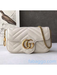 Gucci GG Marmont Matelassé Super Mini Shoulder Bag 476433 White 2020