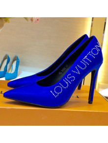 Louis Vuitton Call Back Silk Crystal Signature High-Heel Pump Royal Blue 2019