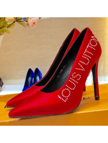 Louis Vuitton Call Back Silk Crystal Signature High-Heel Pump Red 2019