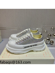 Alexander Mcqueen x Converse Crystal Canvas Sneakers Silver 2021 111836