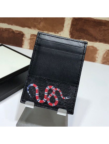 Gucci GG Snake Print Card Case 597554 Black 2019