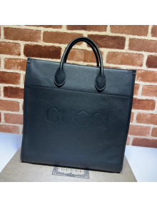 Gucci Leather Medium Tote Bag with Gucci logo 674850 Black 2022