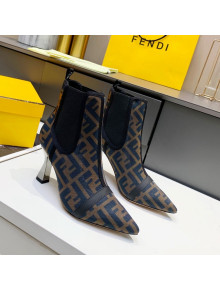 Fendi Colibri FF Mesh Ankle Boots 8.5cm Brown/Blue 2021