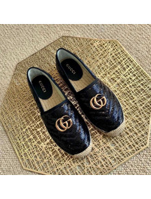 Gucci Sequins Espadrilles with Double G Black 2021