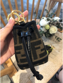 Fendi Mon Tresor FF Bucket Bag Charm Black 2019