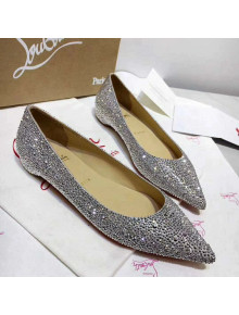 Christian Louboutin Crystal Flat Ballerina Silver 04 2018